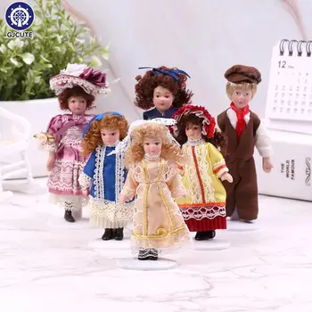 1/12 Кукольный домик, миниатюрная Викторианская кукольная модель, керамические красивые куклы, костюм Мисс Леди, современные домохозяйки, Молодежная кукольная игрушка, украшение