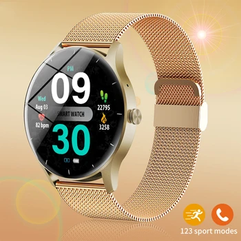 1,28-дюймовые смарт-часы для женщин, спортивные часы с сенсорным экраном, водонепроницаемые умные часы с Bluetooth для мужчин с сердечным ритмом для Android iOS