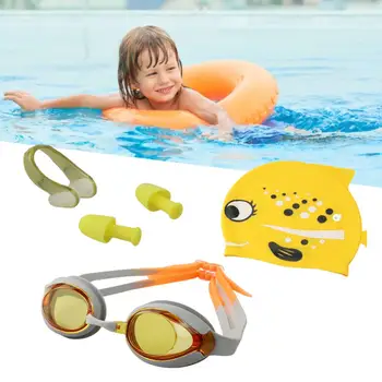 1 Комплект плавательных очков, Регулируемый безопасный экологичный набор силиконовых очков для плавания против лягушек с зажимом для носа, принадлежности для плавания 11