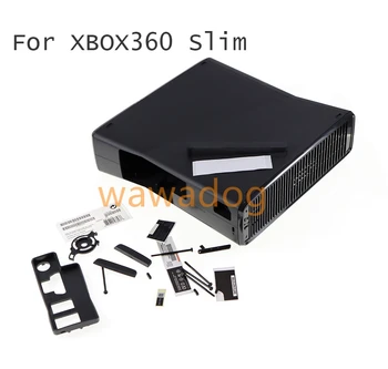1 комплект Полный комплект Корпус Чехол с наклейками и кнопками для Xbox360 Slim Защитный чехол для консоли Xbox 360 Slim Черный Цвет 17