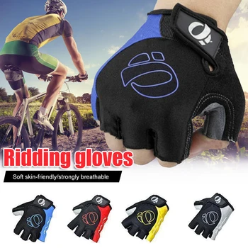 1 пара велосипедных перчаток с полупальцами, противоскользящие, защищающие от пота Перчатки для езды на велосипеде, противоударные MTB, спортивные перчатки для шоссейных горных велосипедов