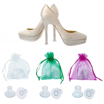 1 Пара / лот, защитные накладки для каблуков, серебряные накладки на шпильки, стопоры для каблуков, противоскользящие силиконовые туфли на высоком каблуке для свадебной вечеринки