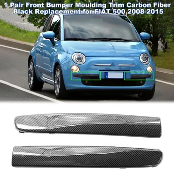 1 Пара Накладок На Передний Бампер Из Углеродного Волокна Черного Цвета для Замены Автомобильных Аксессуаров FIAT 500 2008-2015