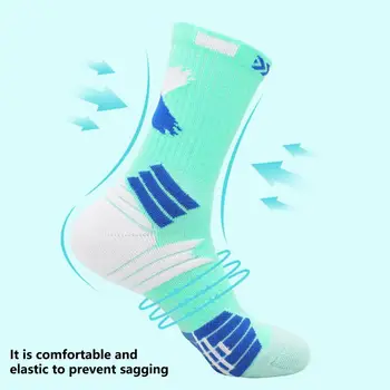 1 пара элитных носков, мягкие удобные спортивные баскетбольные носки средней длины, спортивные носки для тренировок 4