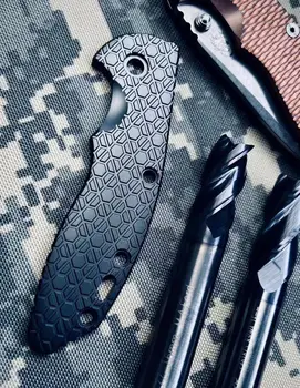 1 шт. изготовленная на заказ нашивка TC4 с сотовым черным бриллиантовым покрытием для ножей Rick Hinderer Knives XM18 3.5, аксессуары для ножей DIY 5