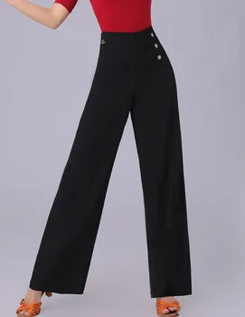 1 шт./лот, брюки для латиноамериканских танцев, широкие брюки для занятий бальными танцами, танцевальные брюки, современные танцевальные брюки на молнии
