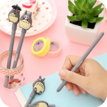 1 шт. офисная гелевая ручка Kawaii Creative cute Totoro pattern школьные канцелярские принадлежности Черные чернила 0,5 мм для заправки ручки