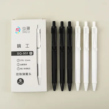 10 ШТ Гелевых ручек со стальным проволочным крючком, быстросохнущий пресс Simplicity Carbon Water Pen Black 0,5 мм Канцелярские принадлежности для офиса и школы