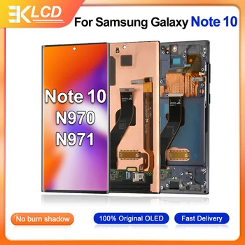 100% Super Amoled ЖК-дисплей Для Samsung Galaxy Note 10 4/5g N970 N971 Дисплей С рамкой Без Выгорания Теневых Деталей Сенсорного экрана SM-N970F/DS 4