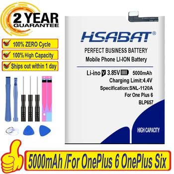 100% Оригинальный аккумулятор HSABAT 5000mAh BLP657 для OnePlus 6 OnePlus Six 1 + One Plus 6