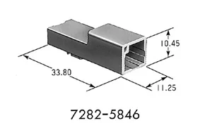 100 шт./лот, 2-контактный /Позиционный автоматический Разъем жгута проводов, штекер без клеммы 7282-5846 5
