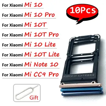 10шт, Оригинальная Замена для Xiaomi Mi 10 10T Pro Lite Mi Note 10/CC9 Pro слот для SIM-карты лоток Держатель чипа ремонтная деталь + Pin-код 15
