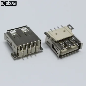 10шт Разъем-розетка USB Type A 180 градусов SMD 4-контактный разъем DIY Разъемы 15