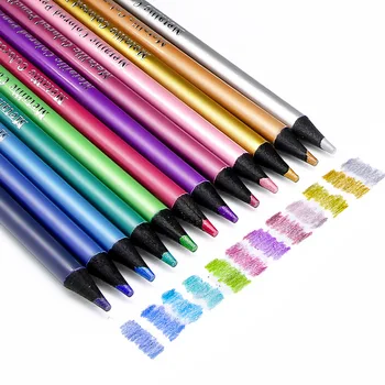 12 цветных металлических карандашей, набор для рисования, Цветные карандаши, Профессиональные Принадлежности для творчества художника