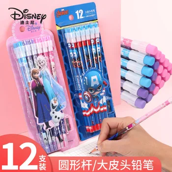 12 шт. детские мультяшные карандаши с ластиком Disney Frozen Elsa Anna карандаш HB экологически чистый и нетоксичный 6