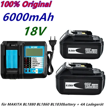 18V6Ah Akku 6000mah Li-Ion Batterie Ersatz Power Batterie für MAKITA BL1880 BL1860 BL1830battery + 4A Ladegerät 17