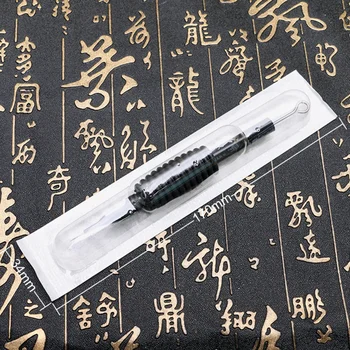 19 мм Черная силиконовая ручка с иглой Дополнительный размер татуировки Одноразовый продукт Ручка для татуировки с иглой 1шт 17