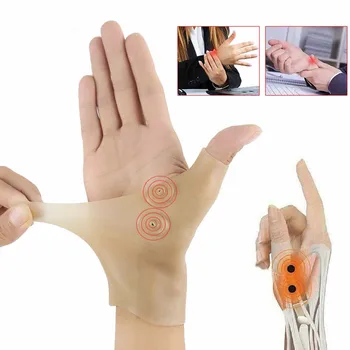 1шт Магнитотерапевтические Перчатки для поддержки запястья и большого пальца руки Силиконовый Гель, Корректор давления при артрите, Массажные Перчатки для снятия боли