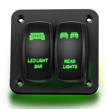 2-Бандажный Кулисный переключатель подсветки панели, переключатель автоматического выключателя, светодиодный выключатель для автомобиля, Авто-грузовика, морского зеленого цвета 9