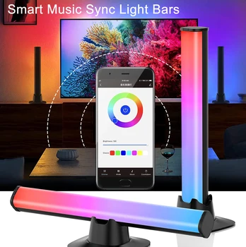 2 Пакета LED Rhythm Light Bar Синхронизирует Музыку По Bluetooth RGB Dreamcolor Лампа Атмосфера Эффект Радужного Потока Ночник Домашнего Декора 3