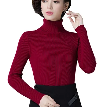 2020 Новый кашемировый толстый свитер с высоким воротом, женский осенне-зимний Тонкий женский теплый свитер с длинными рукавами 5