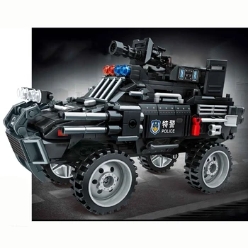 2022 Военный СПЕЦНАЗ Солдаты полиции Вооруженный штурмовой автомобиль Модель Строительный блок Кирпичи Детские игрушки 7