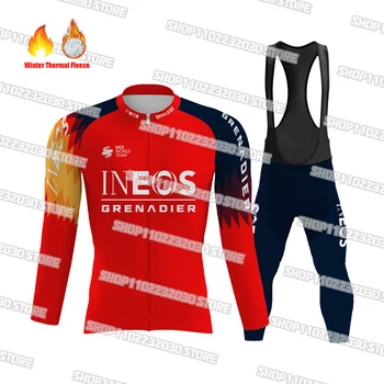 2023 Ineos Grenadiers, новый сезон, комплект из джерси для велоспорта, комплект с длинным рукавом, теплая одежда для шоссейных велосипедов из теплого флиса, 2023 г.
