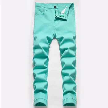 2023 Мужские цветные джинсы Осенняя мода Мужские повседневные хлопчатобумажные джинсы Тонкие прямые мужские джинсовые брюки 2