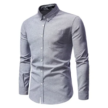 2023 Новая весенняя модная мужская оксфордская рубашка с каплями воды в этническом стиле, повседневная рубашка с длинными рукавами 6