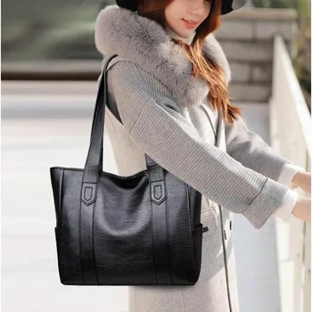 2023 Новая женская кожаная сумка, модная сумка через плечо большой емкости, сумка через плечо с тиснением в стиле ретро, простой женский рюкзак 2