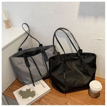 2023, Новая мода, простая женская сумка в корейском стиле большой емкости для женщин, сумка через плечо, Студенческая сумка для покупок, Большая