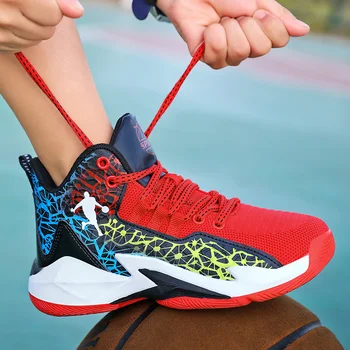 2023 Новые детские баскетбольные кроссовки, дышащая спортивная обувь для мальчиков, противоскользящая баскетбольная обувь для девочек, амортизирующие тренировочные кроссовки 9