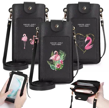2023 Сумка для Мобильного телефона Iphone/huawei/xiaomi/samsung Flamingo Print С Сенсорным экраном Сумки Для Мобильных Телефонов ID Card Storage Pack Сцепление 9