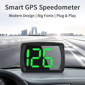 2023 Универсальный автомобильный HUD-дисплей Спидометр GPS 2,8-дюймовый Цифровой Спидометр с крупным шрифтом Часовой указатель Автомобильные Аксессуары 14