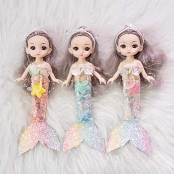 24-сантиметровая детская кукла-русалка, маленькая кукла-принцесса, Набор игрушек для девочек-принцесс