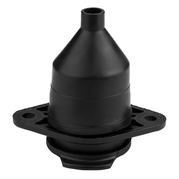 24V 7-контактный разъем для розетки прицепа Адаптер для автомобильного полуприцепа Пластик + латунь Черный