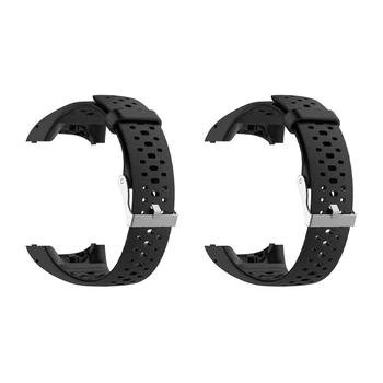 2X Силиконовый ремешок-браслет для наручных часов Polar M400 M430 Ремешок для наручных часов с инструментом Черный 6