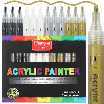 36 Цветной Акриловый Маркер для рисования, Ручка для рисования, 3 мм Маркеры для Перманентной живописи, Маркеры для кружек из ткани 