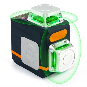 3D перекрестный самонивелирующийся лазерный уровень 3 x 360 Зеленый луч, Трехплоскостный лазерный инструмент для выравнивания 3