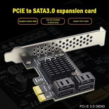 4 Порта SATA III PCIe Карта Расширения 6 Гбит/с SATA 3,0 к PCI-e 1X Карта Контроллера PCI Express Адаптер Конвертер С Кронштейном Для ПК 8