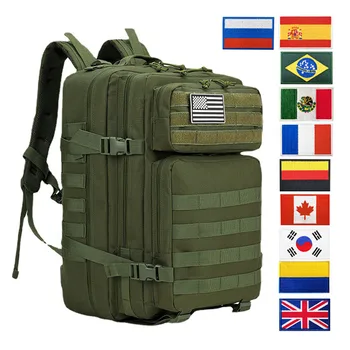 45-литровый военный тактический рюкзак для мужчин, водонепроницаемая сумка большой емкости, Многофункциональные штурмовые рюкзаки для кемпинга, треккинга, мужские сумки 7