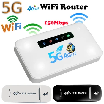 4G мини карманный Wi-Fi роутер Портативный мобильный Wi-Fi адаптер Точка доступа CAT4 150 Мбит/с LAN + RJ45 4G Lte со слотом для SIM-карты 2600 мАч 5