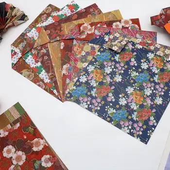 50 шт. Японская цветочная бумага для оригами с двусторонним рисунком для печати Материалы ручной работы Lucky Star Складная бумага 1