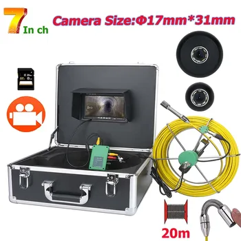 7-дюймовая Видеокамера Для Осмотра Труб DVR, Системная Камера Для Осмотра Канализации в Дренажной Трубе с 8 шт. Светодиодными Лампами, 8 ГБ SD-карты 3