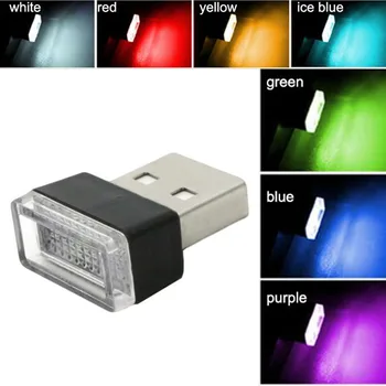 7 цветов Mini USB night Light LED Моделирующий Ночной Светильник для Автомобиля Рассеянный Свет Неоновый Внутренний Свет Автомобиля Ювелирные Изделия Сценическая вечеринка a1 1
