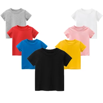 9 цветных детских футболок, топы, детские футболки, хлопковые костюмы для маленьких мальчиков и девочек, одежда для новорожденных с короткими рукавами 3