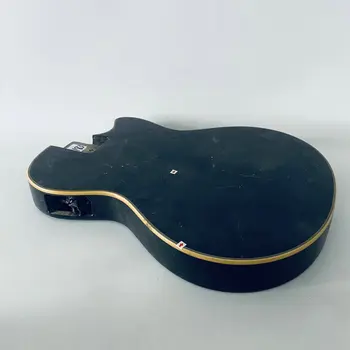 AB183 Незаконченный корпус гитары без звука, полупустой корпус черного цвета для бесшумных акустических и электрогитар На складе 4