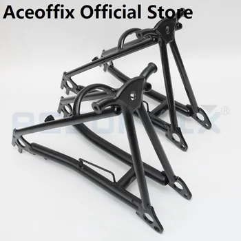 ACEOFFIX для Brompton Bike 2020, черная складная велосипедная рама, задняя стойка из хромомолибденовой стали 1