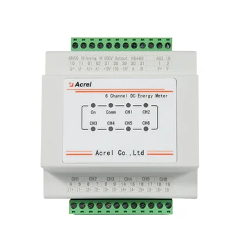 Acrel AMC16-DETT RS485 Измеритель кВтч на Din-рейке, многоканальные счетчики энергии постоянного тока 48 В 12