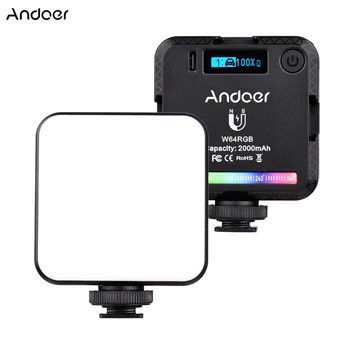 Andoer W64RGB Mini RGB LED Video Light Перезаряжаемый Заполняющий Свет для фотосъемки CRI95 + 2500 K-9000 K С регулируемой яркостью 20 Световых Эффектов 9